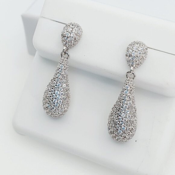 "925 Sterling Silver Cubic Zirconia Earrings, U19254848 - Picture 1 of 10